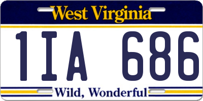 WV license plate 1IA686