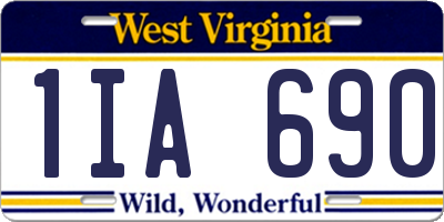 WV license plate 1IA690