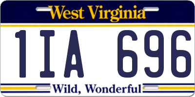WV license plate 1IA696