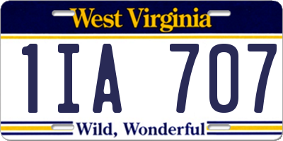 WV license plate 1IA707