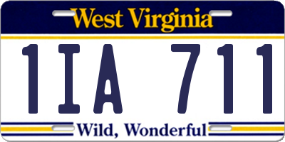 WV license plate 1IA711