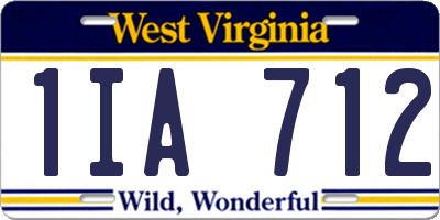 WV license plate 1IA712