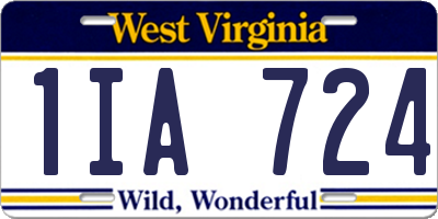 WV license plate 1IA724