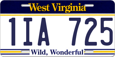 WV license plate 1IA725