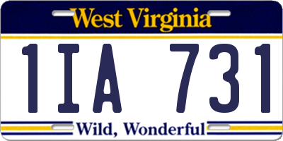 WV license plate 1IA731