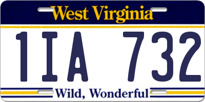 WV license plate 1IA732