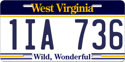 WV license plate 1IA736