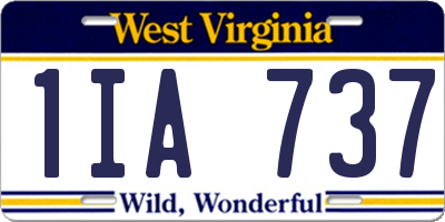 WV license plate 1IA737