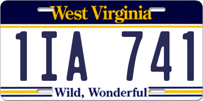WV license plate 1IA741
