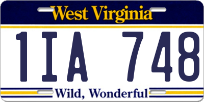 WV license plate 1IA748