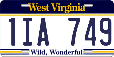 WV license plate 1IA749