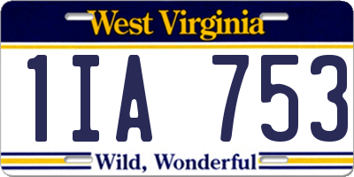 WV license plate 1IA753