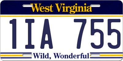 WV license plate 1IA755