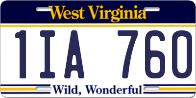 WV license plate 1IA760