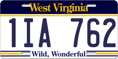 WV license plate 1IA762