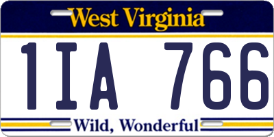 WV license plate 1IA766