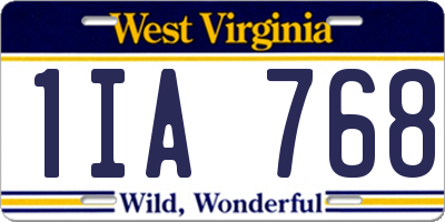 WV license plate 1IA768