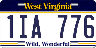 WV license plate 1IA776