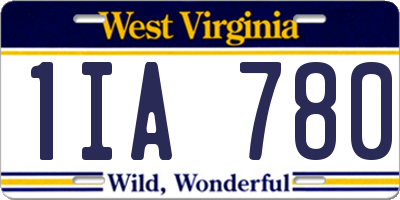 WV license plate 1IA780