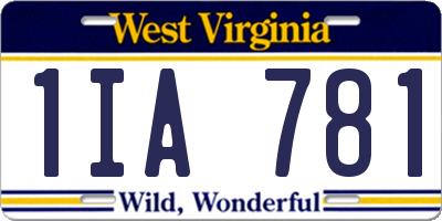 WV license plate 1IA781