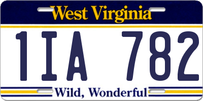 WV license plate 1IA782