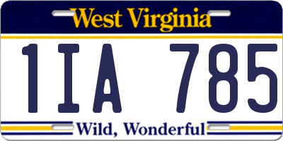 WV license plate 1IA785