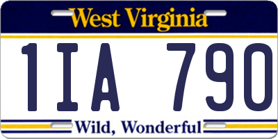 WV license plate 1IA790