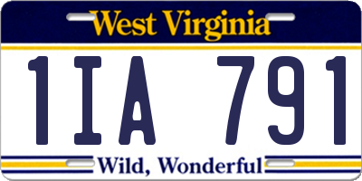 WV license plate 1IA791