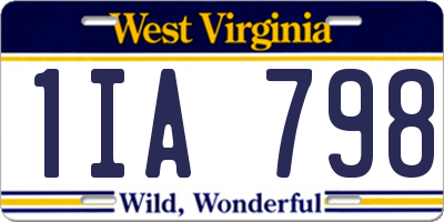 WV license plate 1IA798