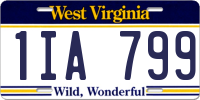 WV license plate 1IA799