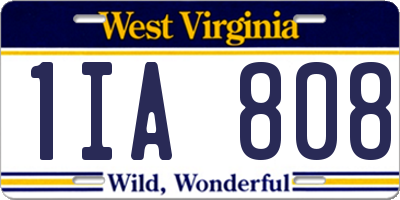 WV license plate 1IA808