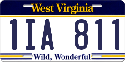 WV license plate 1IA811