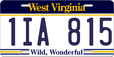 WV license plate 1IA815
