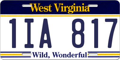WV license plate 1IA817