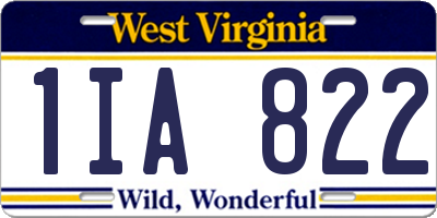 WV license plate 1IA822