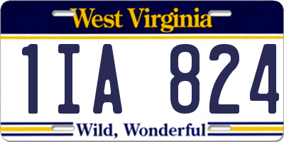 WV license plate 1IA824
