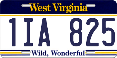 WV license plate 1IA825