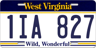 WV license plate 1IA827