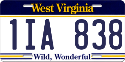 WV license plate 1IA838