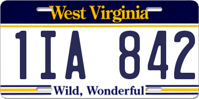 WV license plate 1IA842