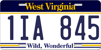 WV license plate 1IA845
