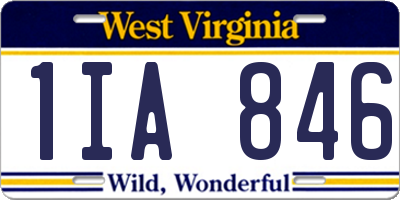 WV license plate 1IA846