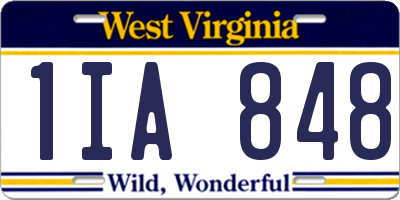 WV license plate 1IA848