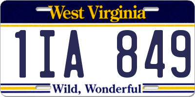 WV license plate 1IA849