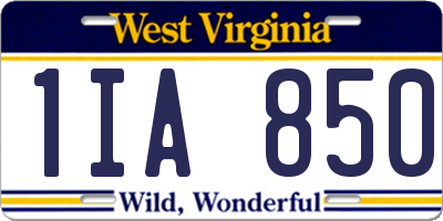WV license plate 1IA850