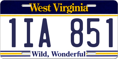 WV license plate 1IA851