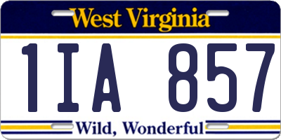 WV license plate 1IA857