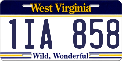 WV license plate 1IA858