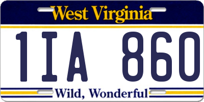 WV license plate 1IA860