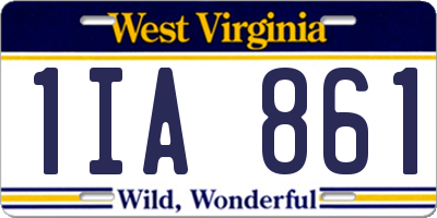 WV license plate 1IA861